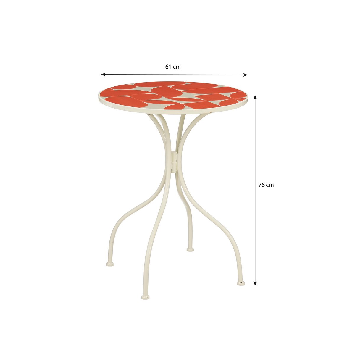 Bologna Bistrotafel - H76 x Ø61 cm - Metaal - Rood