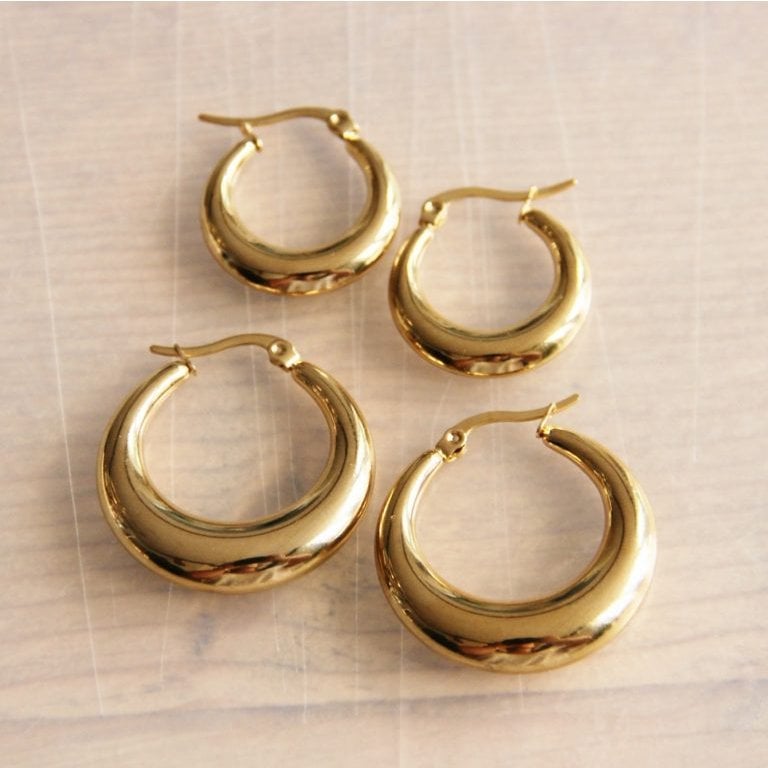 RVS creool 30mm “breed” – goud