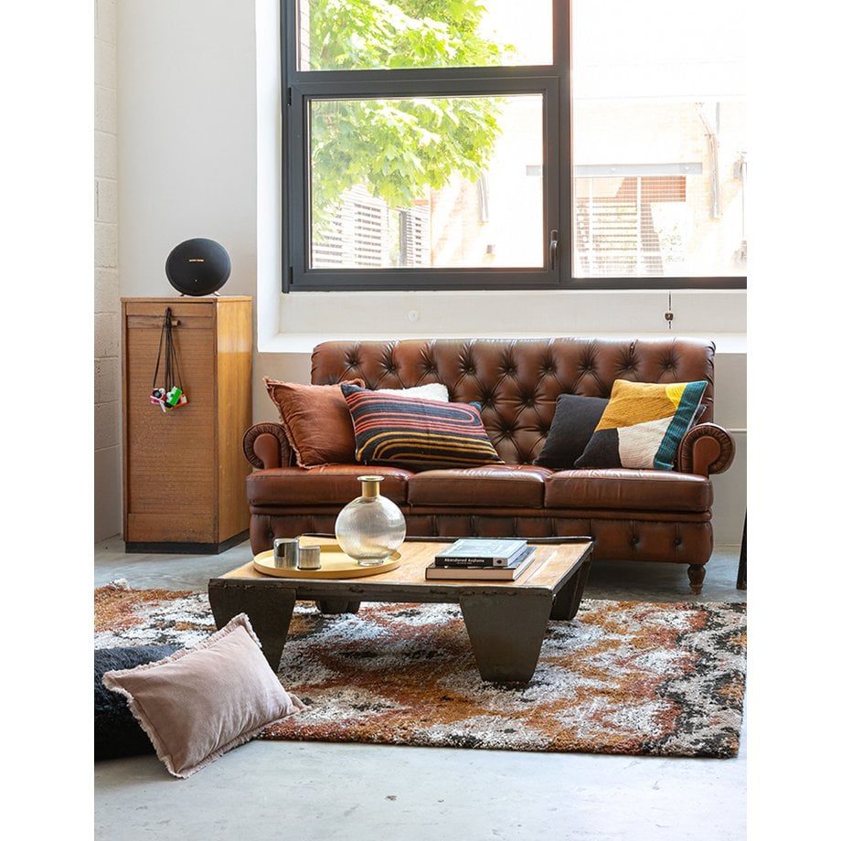 Effen kussen Fara Caramel 45 x 45