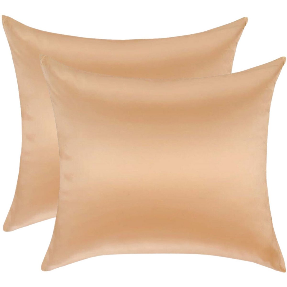 Voordeelset 2x 100% Zijden kussensloop Goud Glossy Hotelsluiting - 22MM