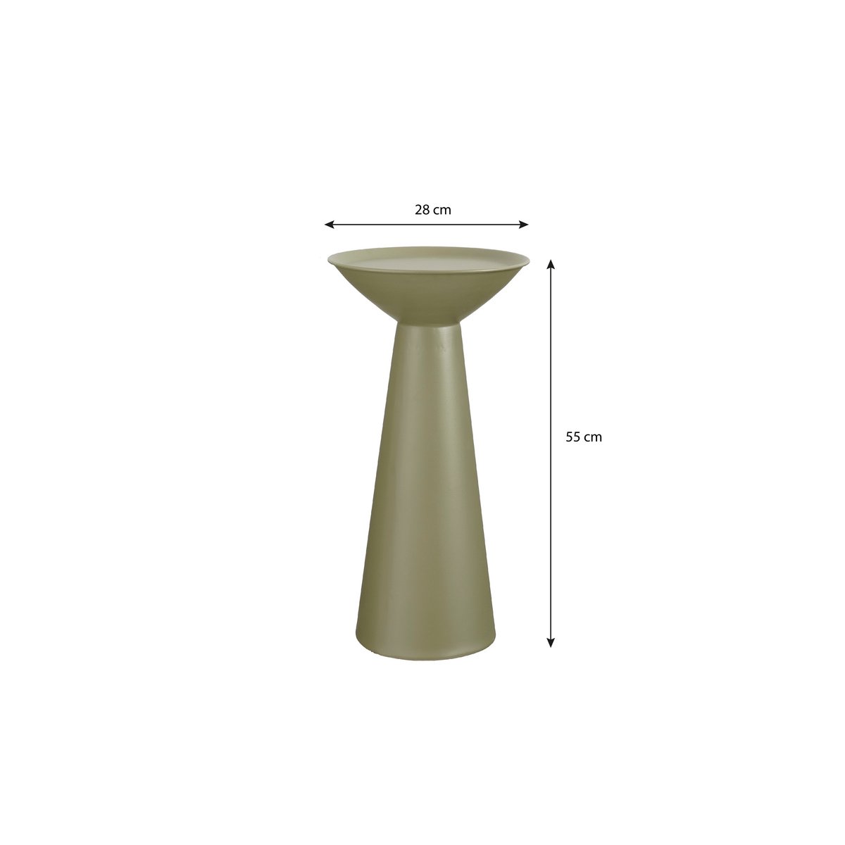 Chiel Bijzettafel - H55 x Ø28 cm - FSC 100% - Metaal - Groen