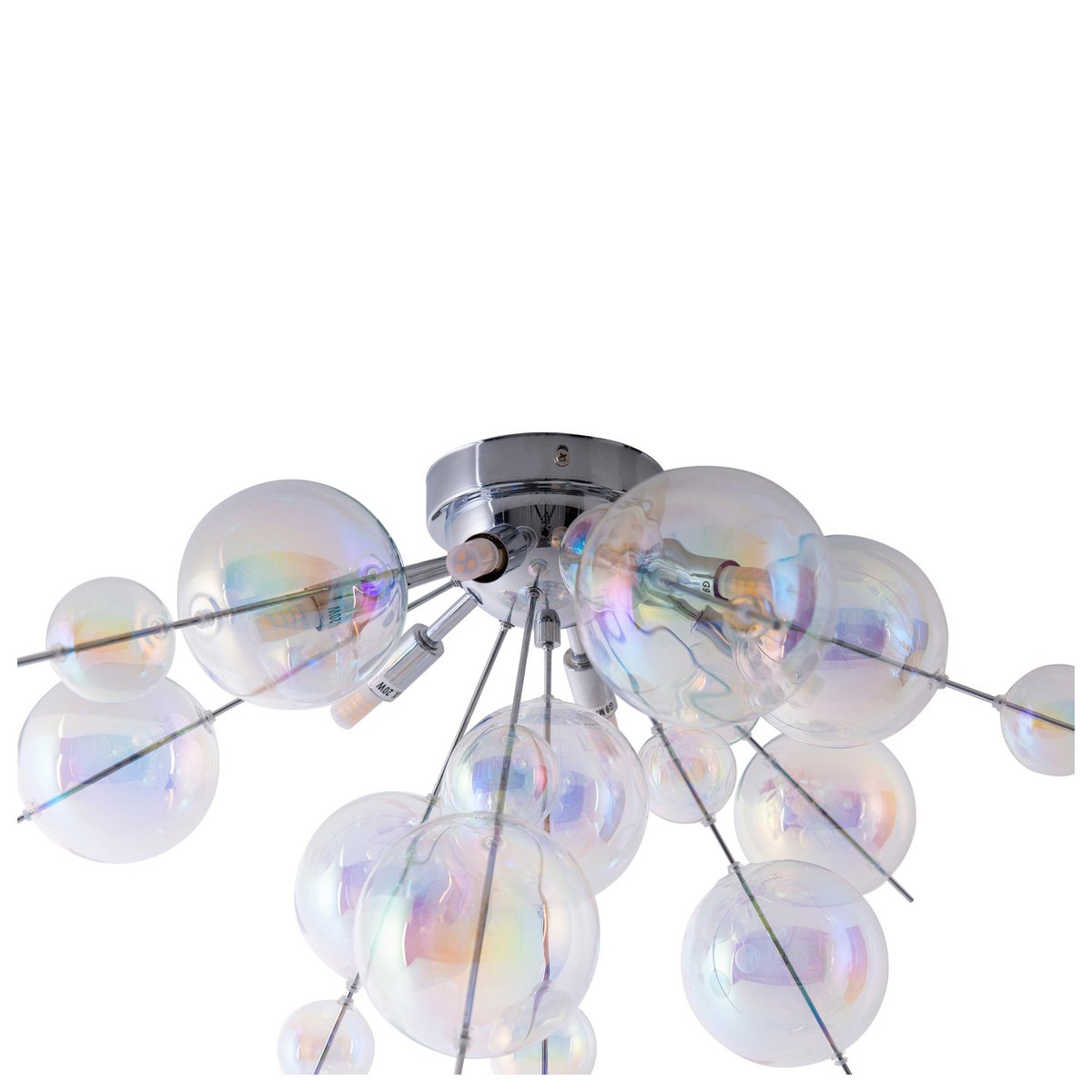 Plafondlamp "explosie" iris gemaakt van metaal en glas, G9 -versies, plafondlamp voor eetkamer, woonkamer, gang of kantoor, Ø57 cm