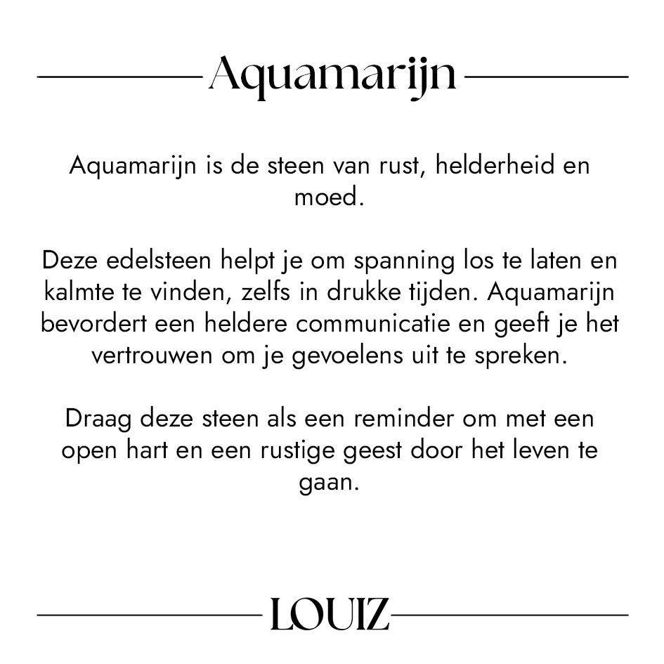 LOUIZ Armband met Aquamarijn steentje