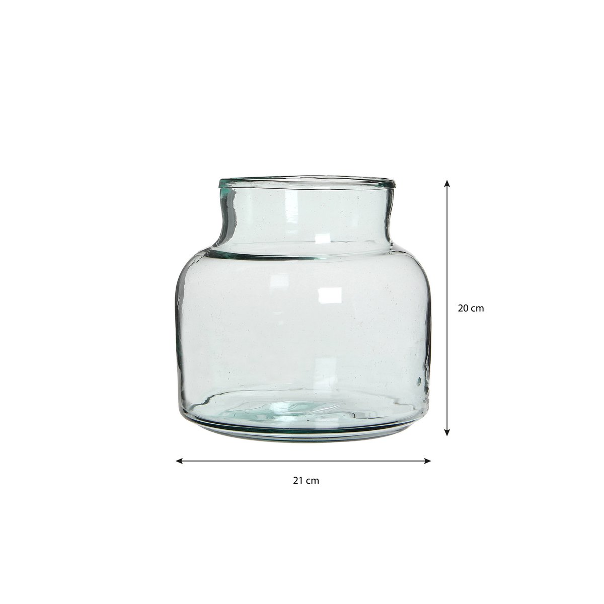Vienne Vaas - H20 x Ø21 cm - Gerecycled Glas - Transparant