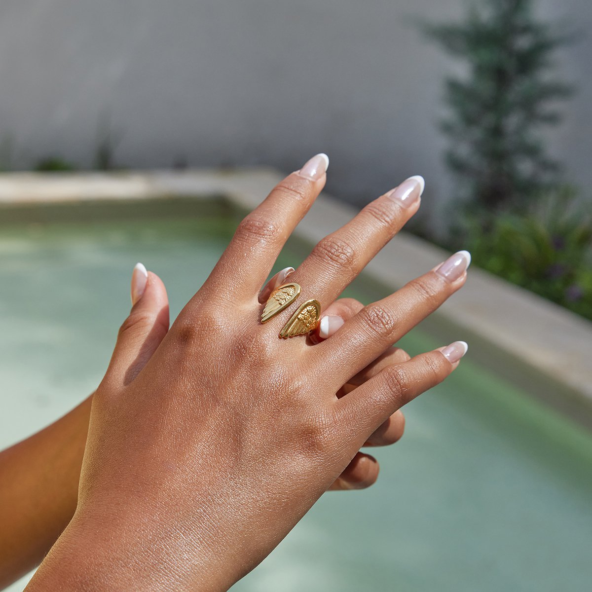 LOUIZ Ring met engelen vleugels