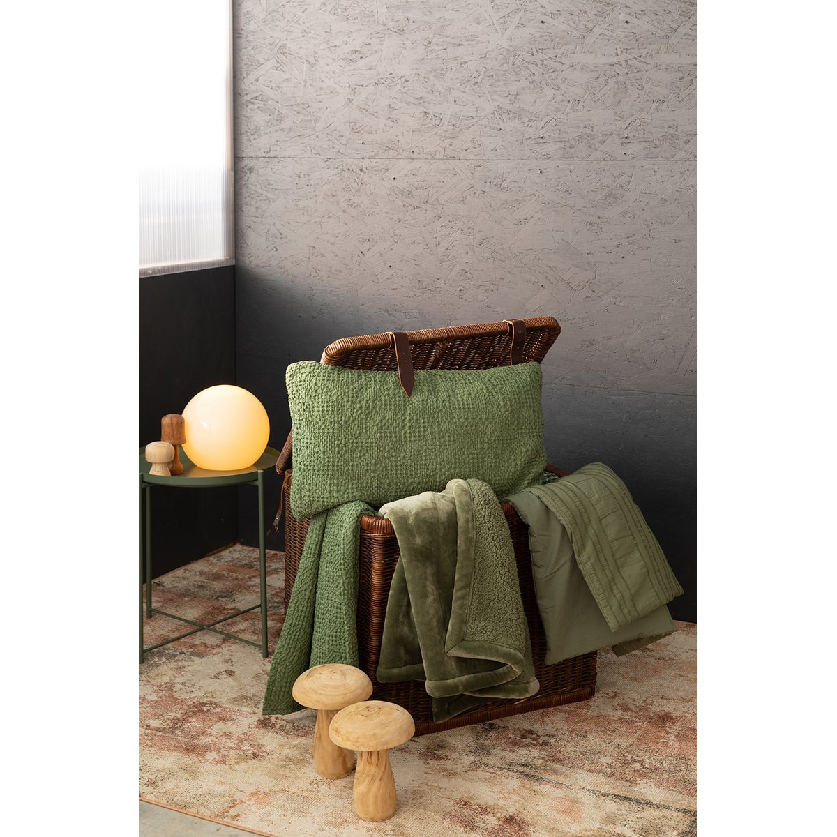 Stonewashed plaid Tana Almond 140 x 200
