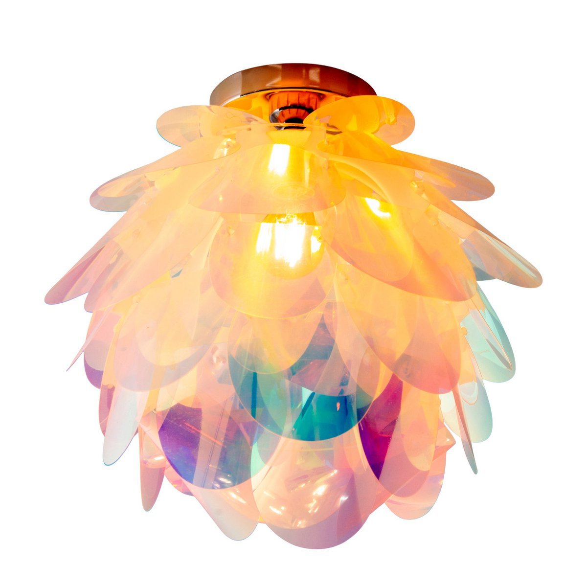 Plafondlamp "fora" gemaakt van metaal en iriserend plastic, E27 -aansluiting, verlichting voor woonkamer, eetkamer en kantoor, Ø40 cm