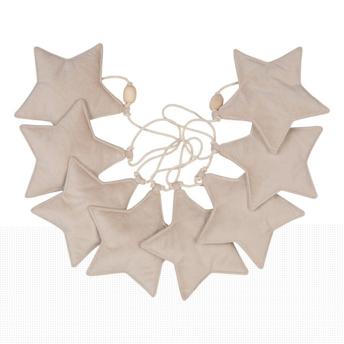 Fluwelen slinger "Cream Dust" met sterren
