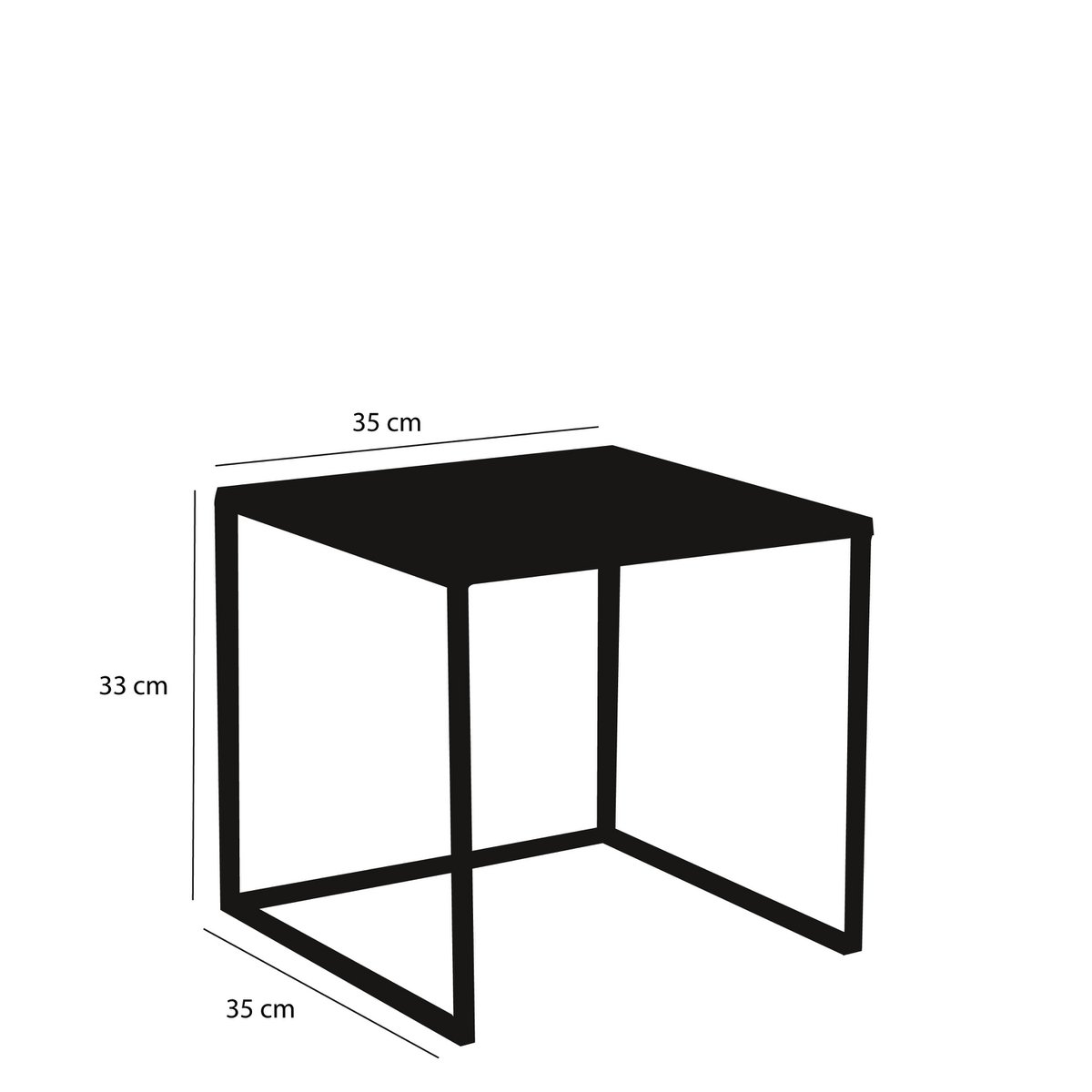 Goa Side table - Set of 2 - L35 x W35 x H33 cm - Metal - Black
