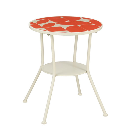 Bologna Bijzettafel Buiten - H60 x Ø50 cm - Metaal - Rood