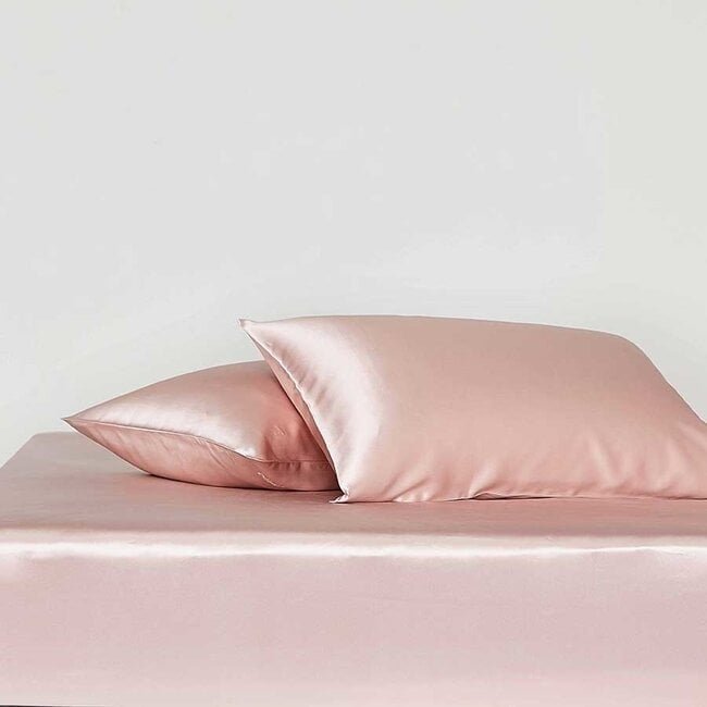 Voordeelset 2x 100% Zijden kussensloop 'Vintage Roze' Met hotelsluiting - 22MM