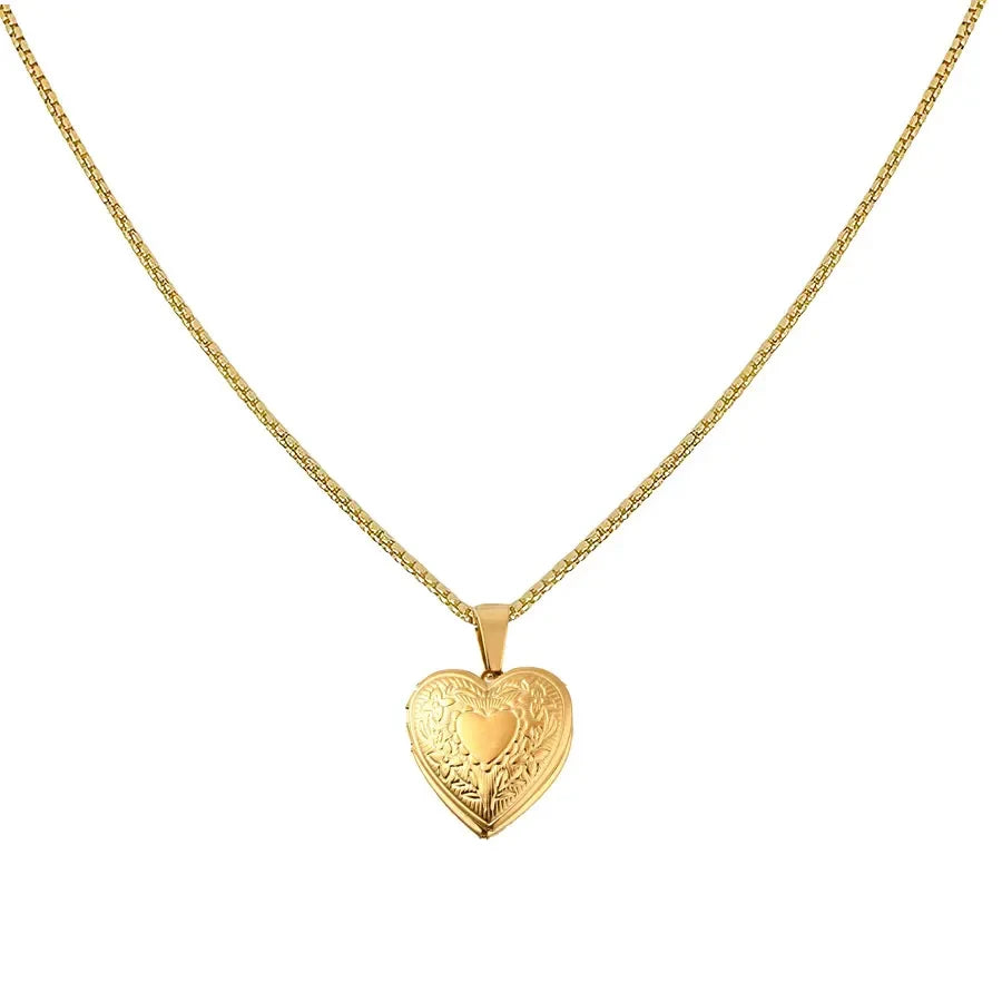 LOUIZ Gouden Medaillonketting met hartje