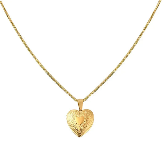 LOUIZ Gouden Medaillonketting met hartje