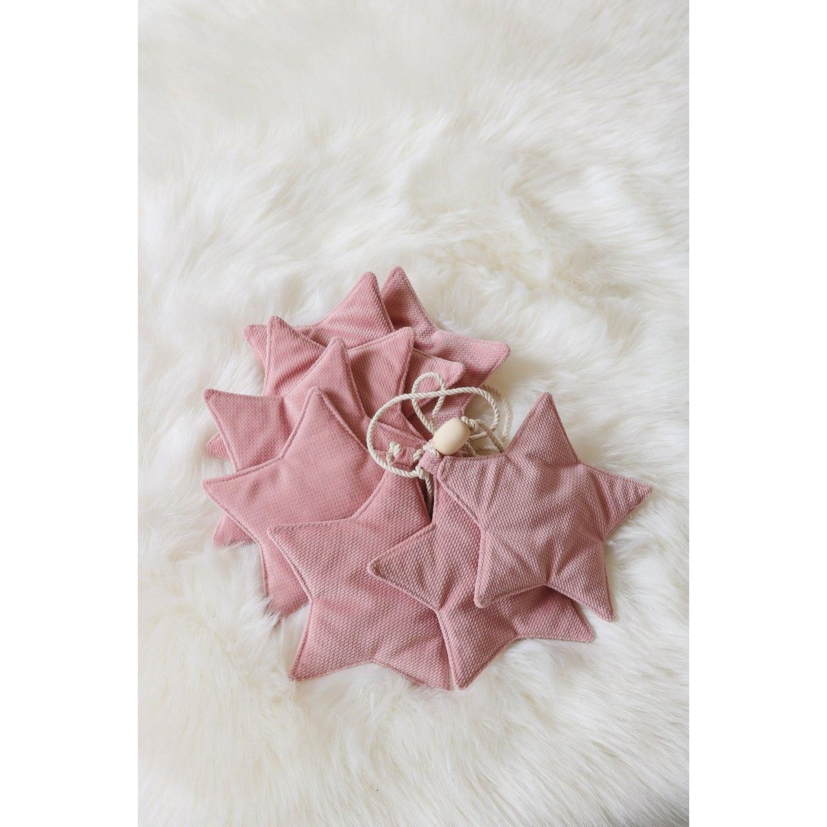 Fluwelen slinger "Soft Pink Dust" met sterren