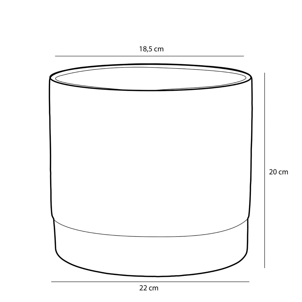 Olof Bloempot - H20 x Ø22 cm - Terracotta - Donkerblauw