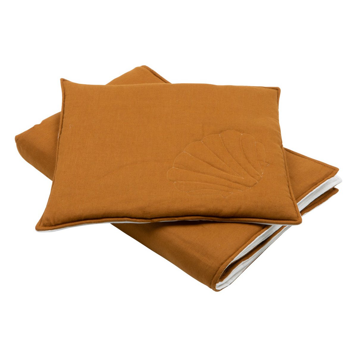Linnen schelp kinderovertrekset "Caramel" Groot formaat