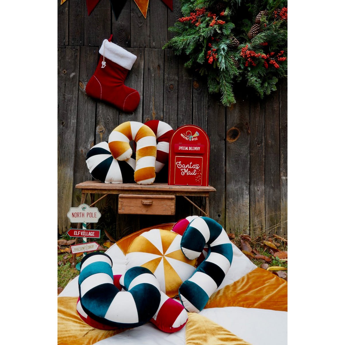 Patchworkkussen 'Gouden Lollipop'