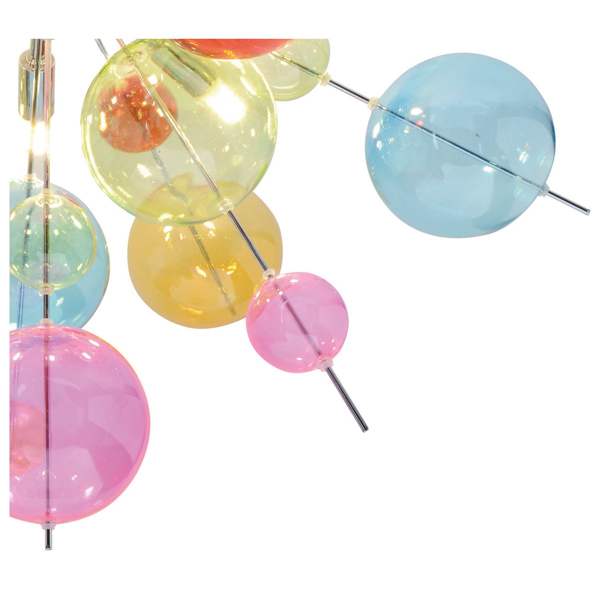 Plafondlamp "explosie" gekleurd gemaakt van metaal en glas, G9 -frames, plafondlamp voor eetkamer, woonkamer, gang of kantoor, Ø57 cm