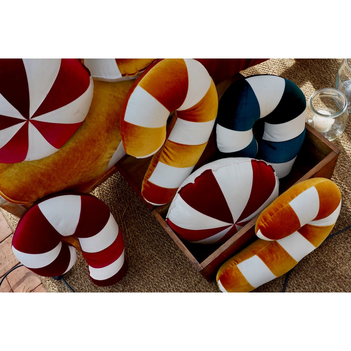 Patchworkkussen 'Gouden Lollipop'