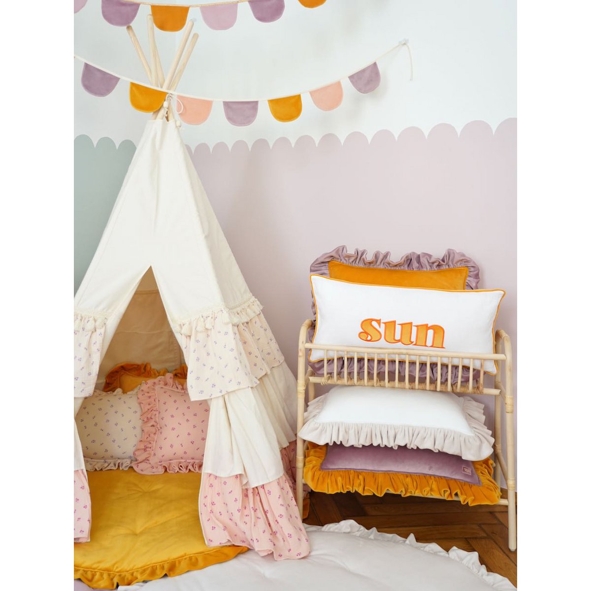 Set Tipi-tent voor kinderen met mat "Vergeet-mij-niet"