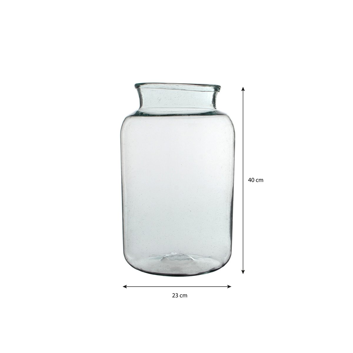 Vienne Vaas - H40 x Ø23 cm - Gerecycled Glas - Transparant