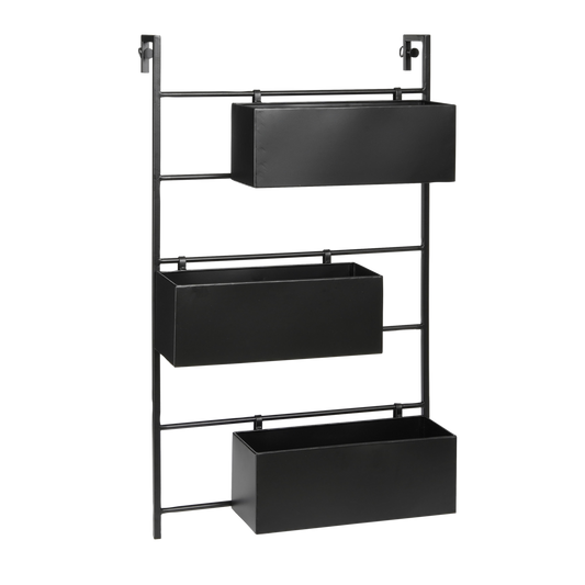 Dani Hanging Plant Rack - L54 x W10 x H90 cm - Metal - Black