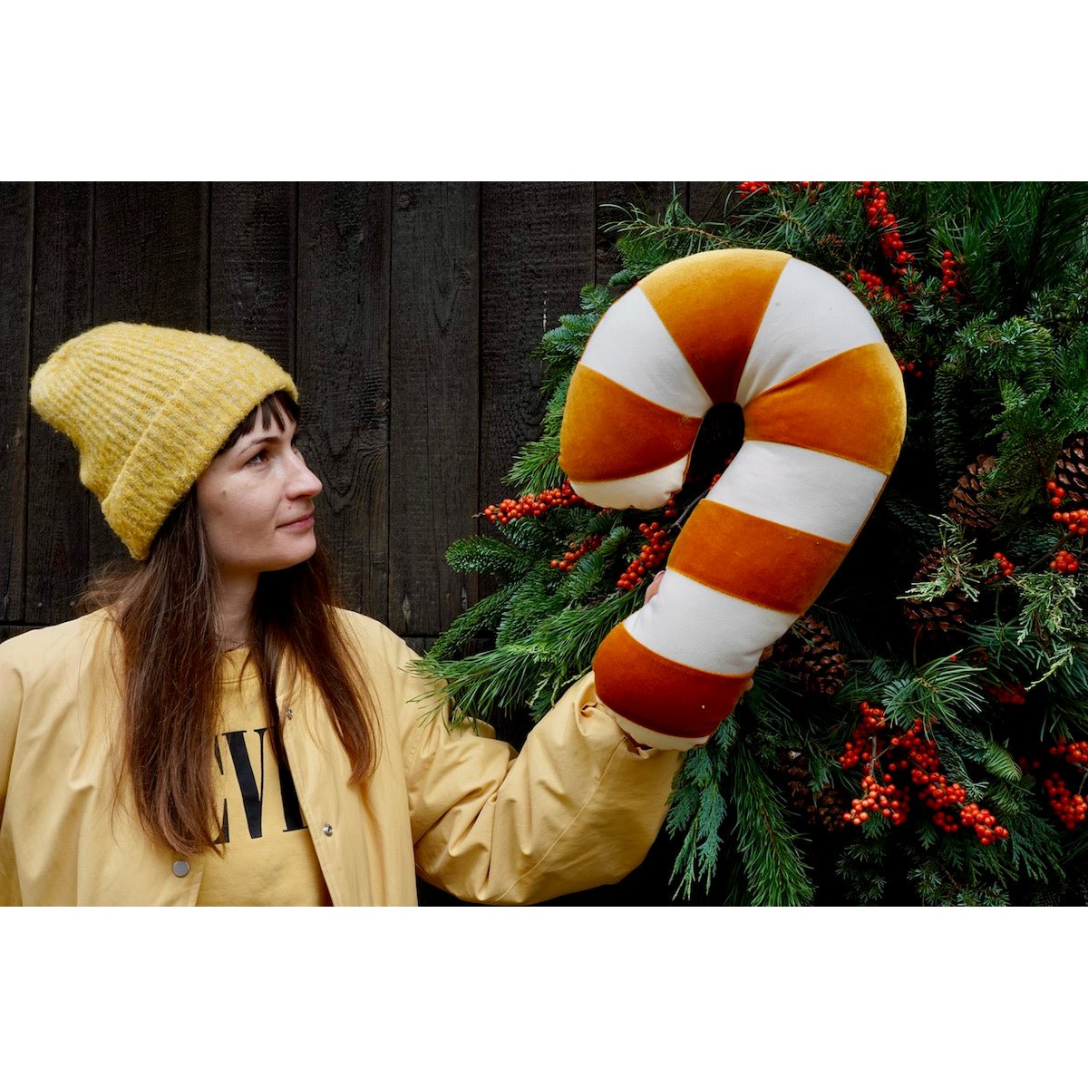 Patchworkkussen 'Gouden Lollipop'