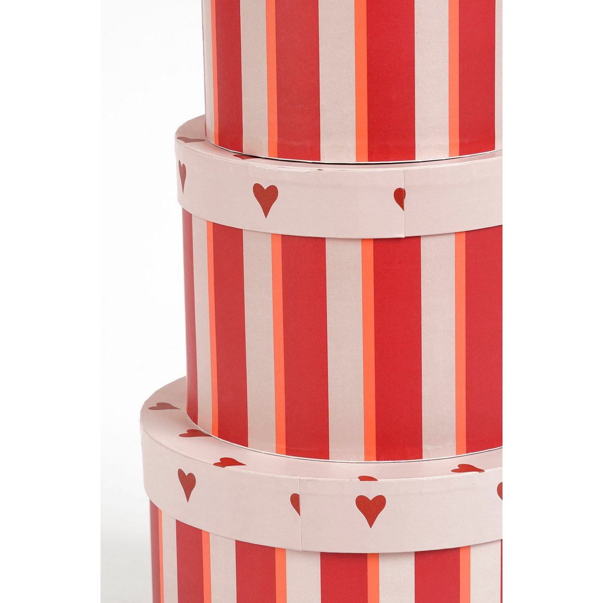 Opbergdoos - Set van 3 - H14 x Ø21 cm - Papier - FSC Mix - Rood