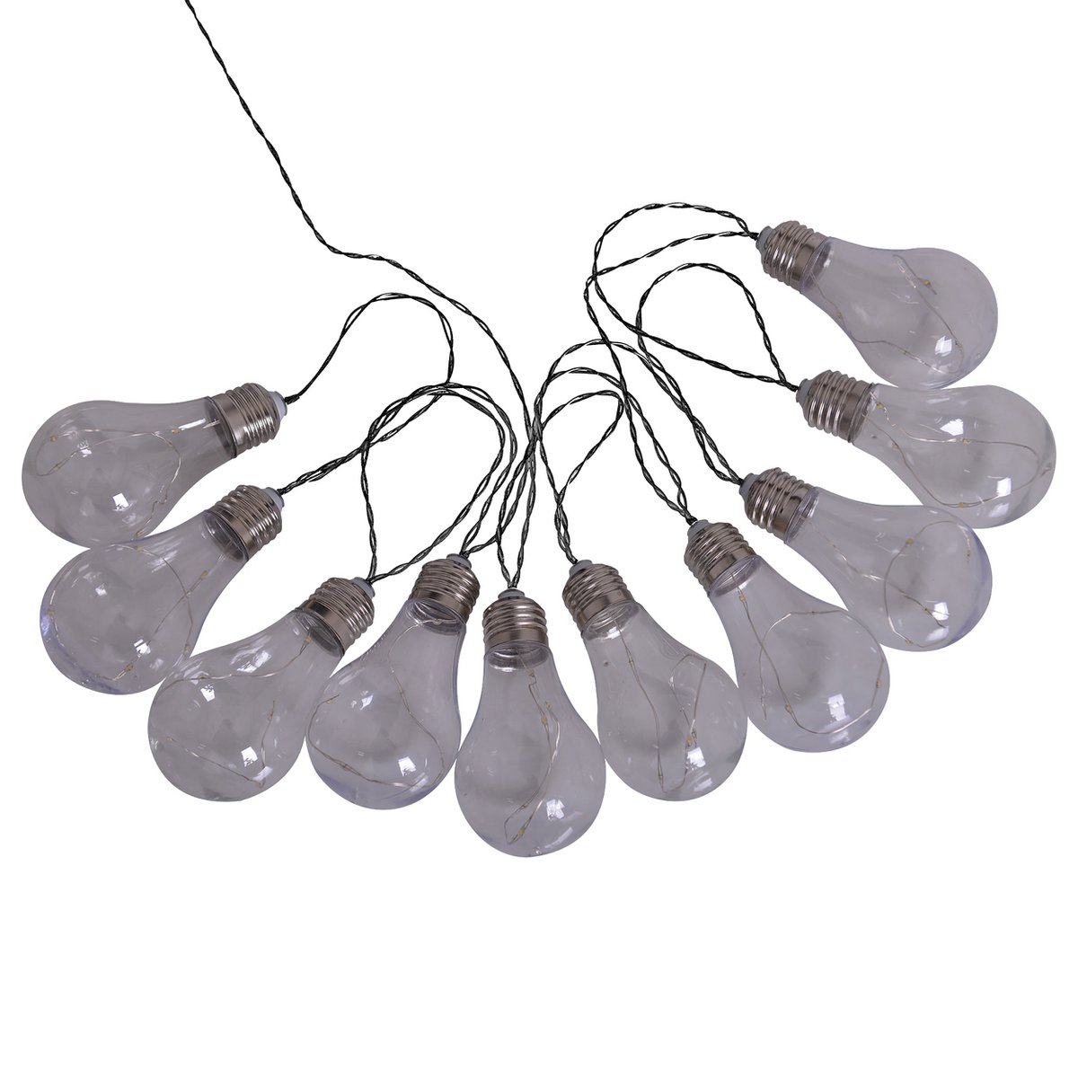 LED/zonne -lichte keten "gloeilamp", voor buiten, plastic lichte keten, helder/transparant, met geïntegreerde LED
