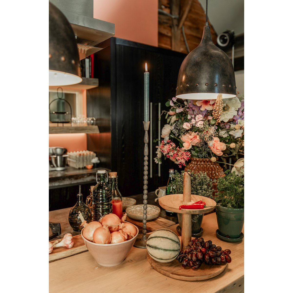 Caden Etagère - H36 x Ø33 cm - Gerecycled Mangohout - FSC 100% - Lichtbruin