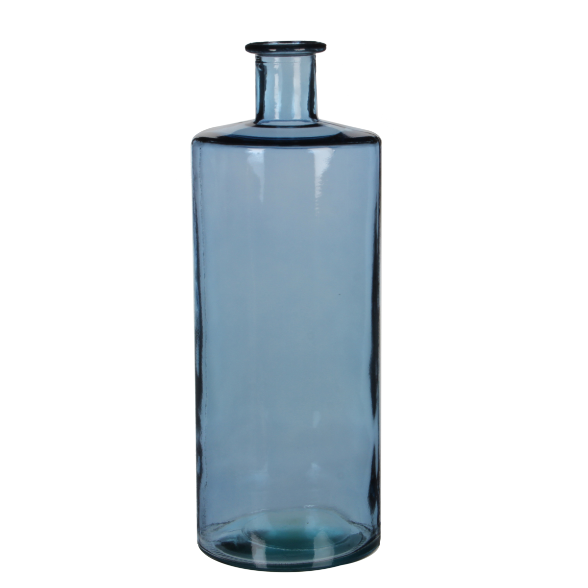 Guan Bottle Vase - H40 x Ø15 cm - Recycled Glass - Blue