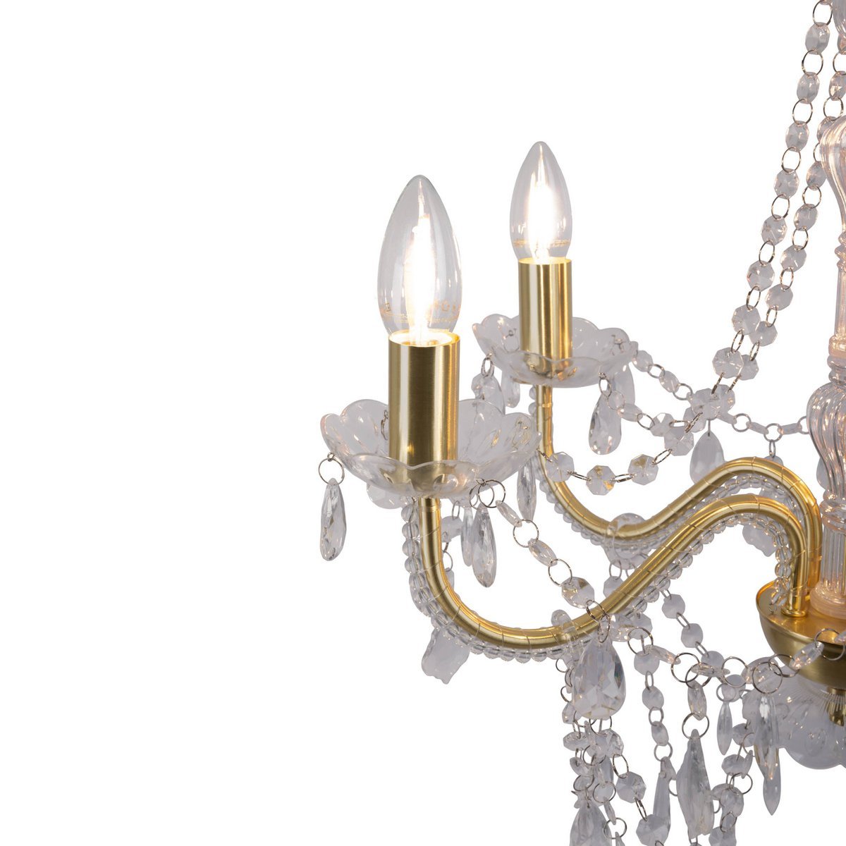 5 Kroon "Cecilia" Ø 52 cm, gemaakt van metaal en acryl, in goud, E14