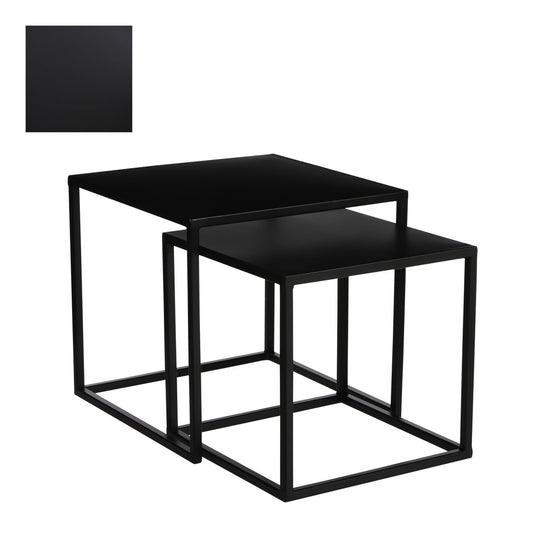 Goa Side table - Set of 2 - L35 x W35 x H33 cm - Metal - Black