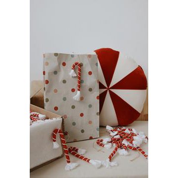 “Red Candy” patchwork kerstkussen, cadeau-idee voor de feestdagen
