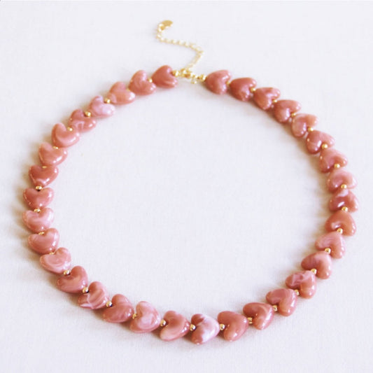 Kralenketting van harsharten - zalm