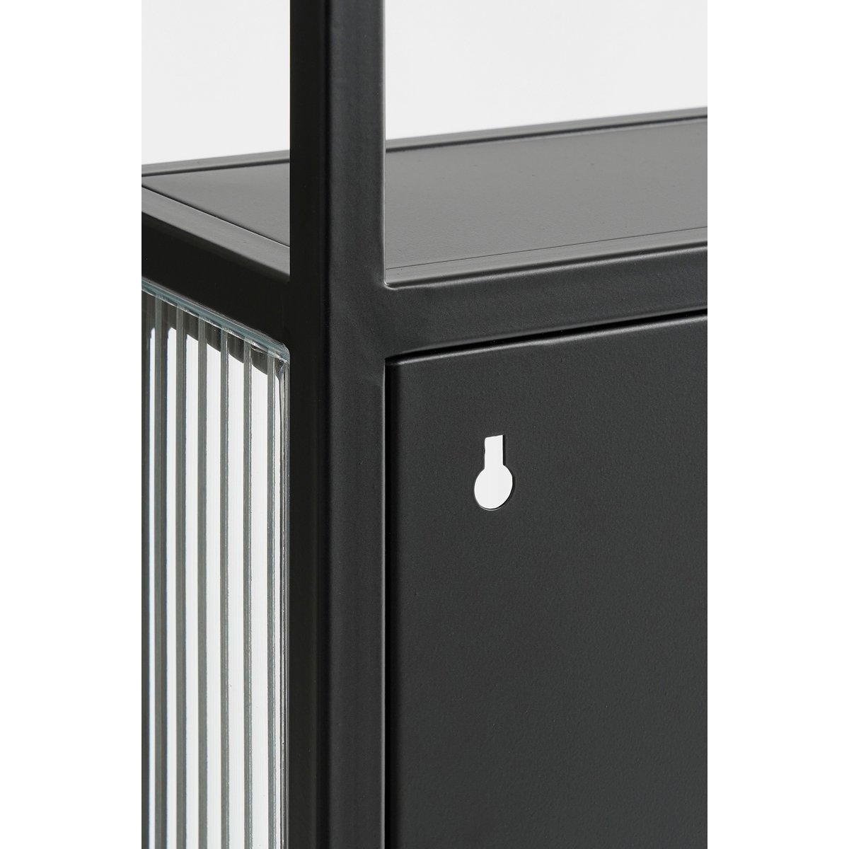 Clifton Wandkast - L38 x B15 x H74 cm - Metaal - Zwart