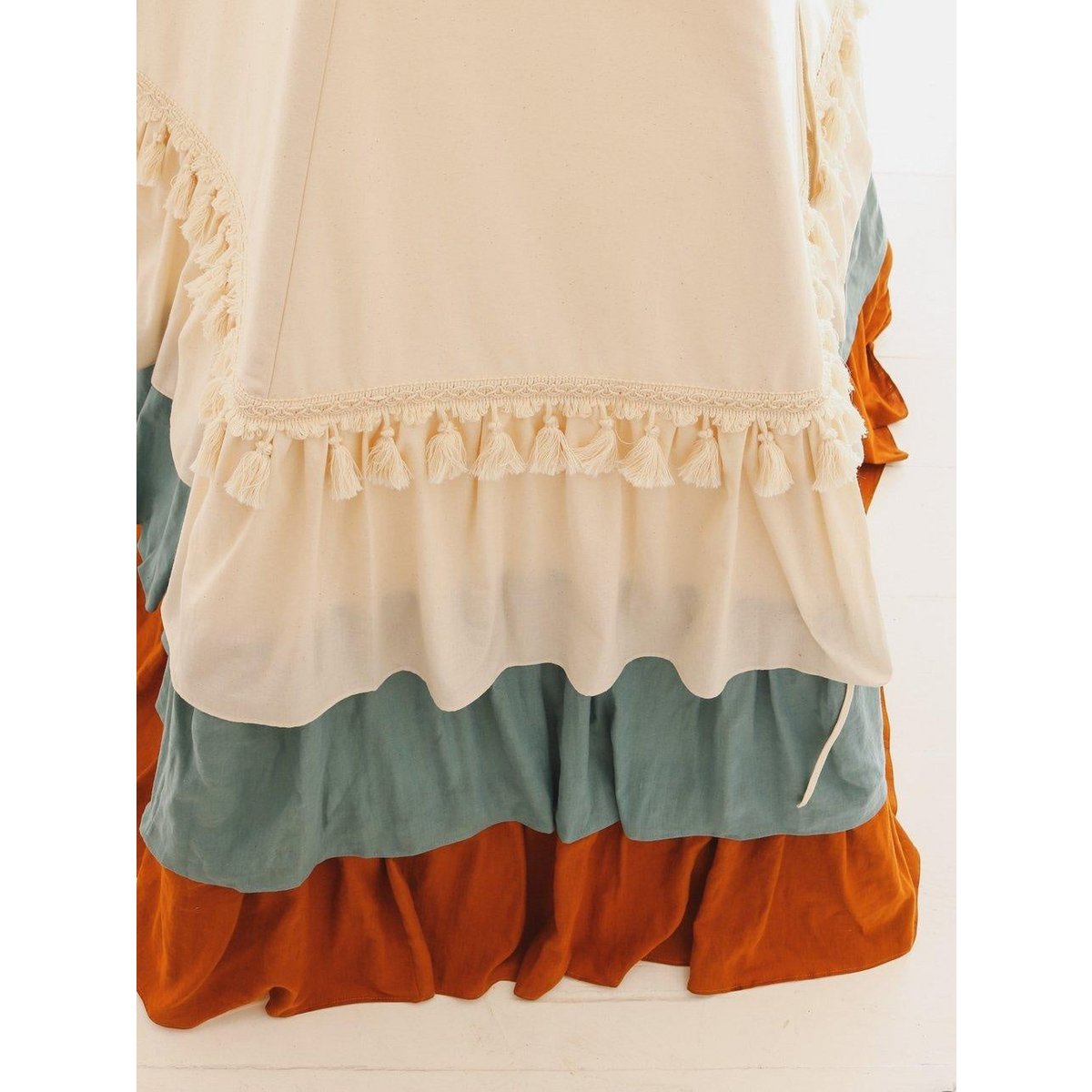 Tipi "Circus" met ruches en bruin-beige mat