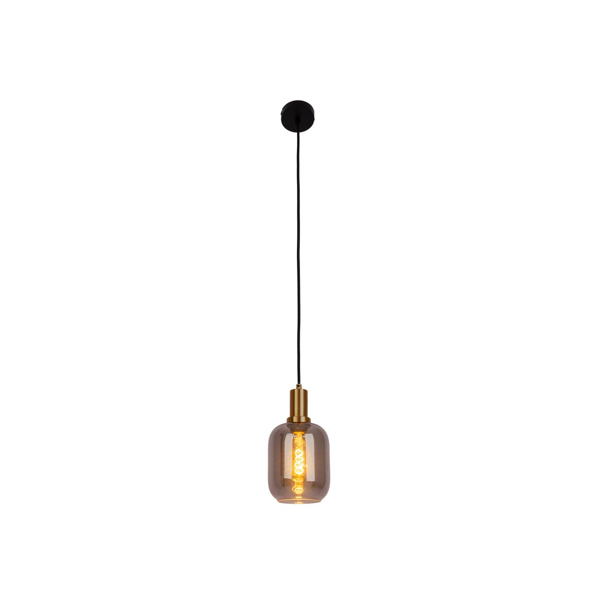 1-pendelende lamp "fumo", hanglamp gemaakt van metaal en glas in zwart, met E14-aansluiting, voor eetkamer, woonkamer, gang of kantoor, hangende lamp 150 x 20 cm