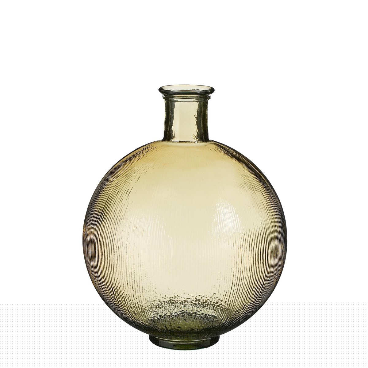 Firenza Fles Vaas - H42 x Ø34 cm - Gerecycled Glas - Lichtbruin