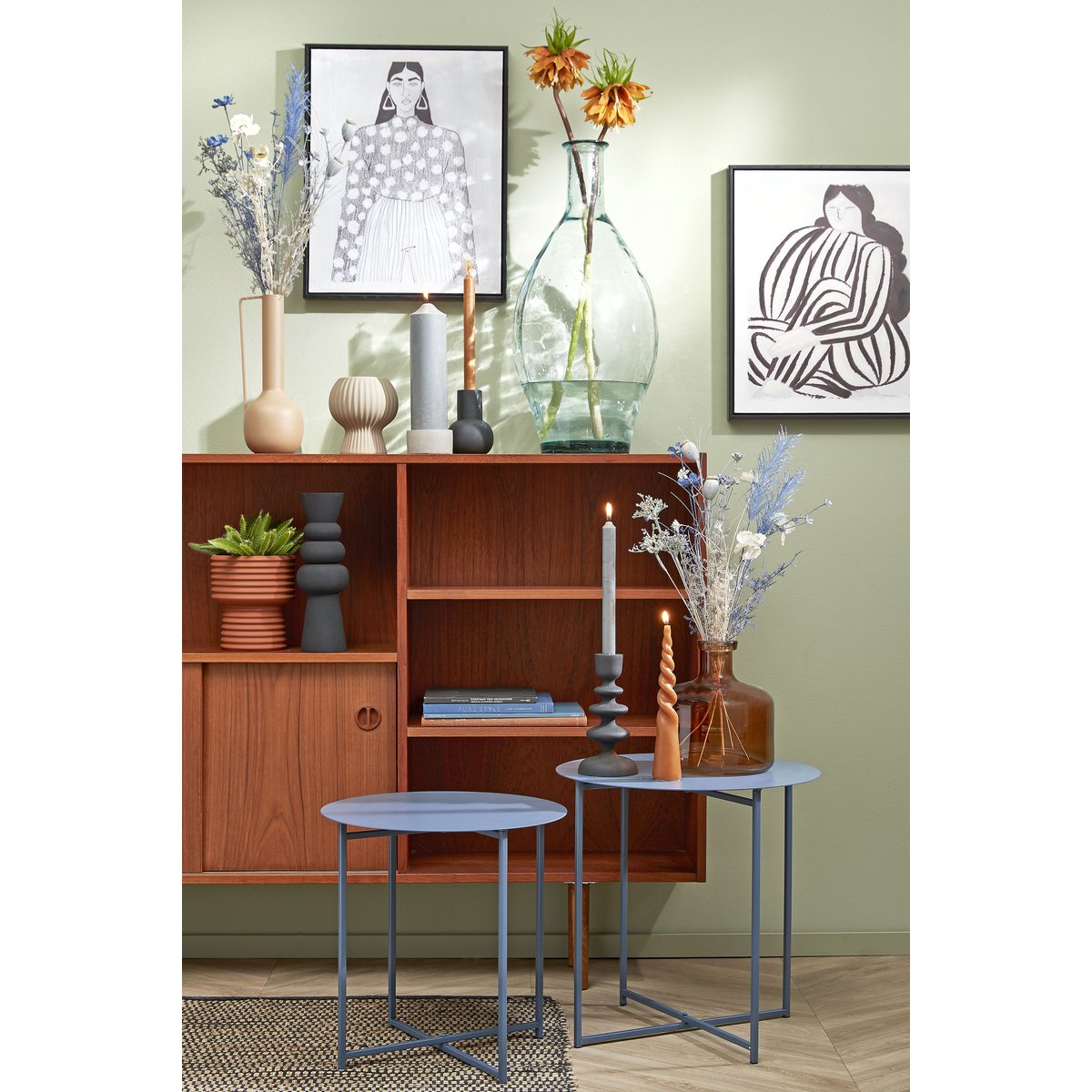 Regal Fles Vaas - H22 x Ø20 cm - Glas - Bruin