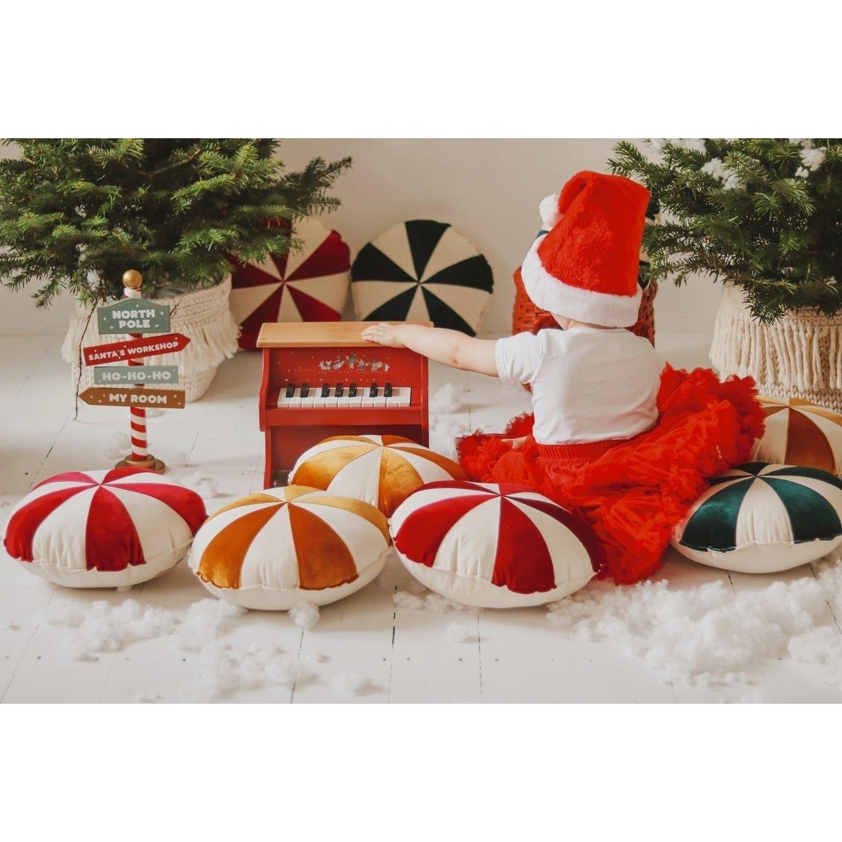 “Red Candy” patchwork kerstkussen, cadeau-idee voor de feestdagen