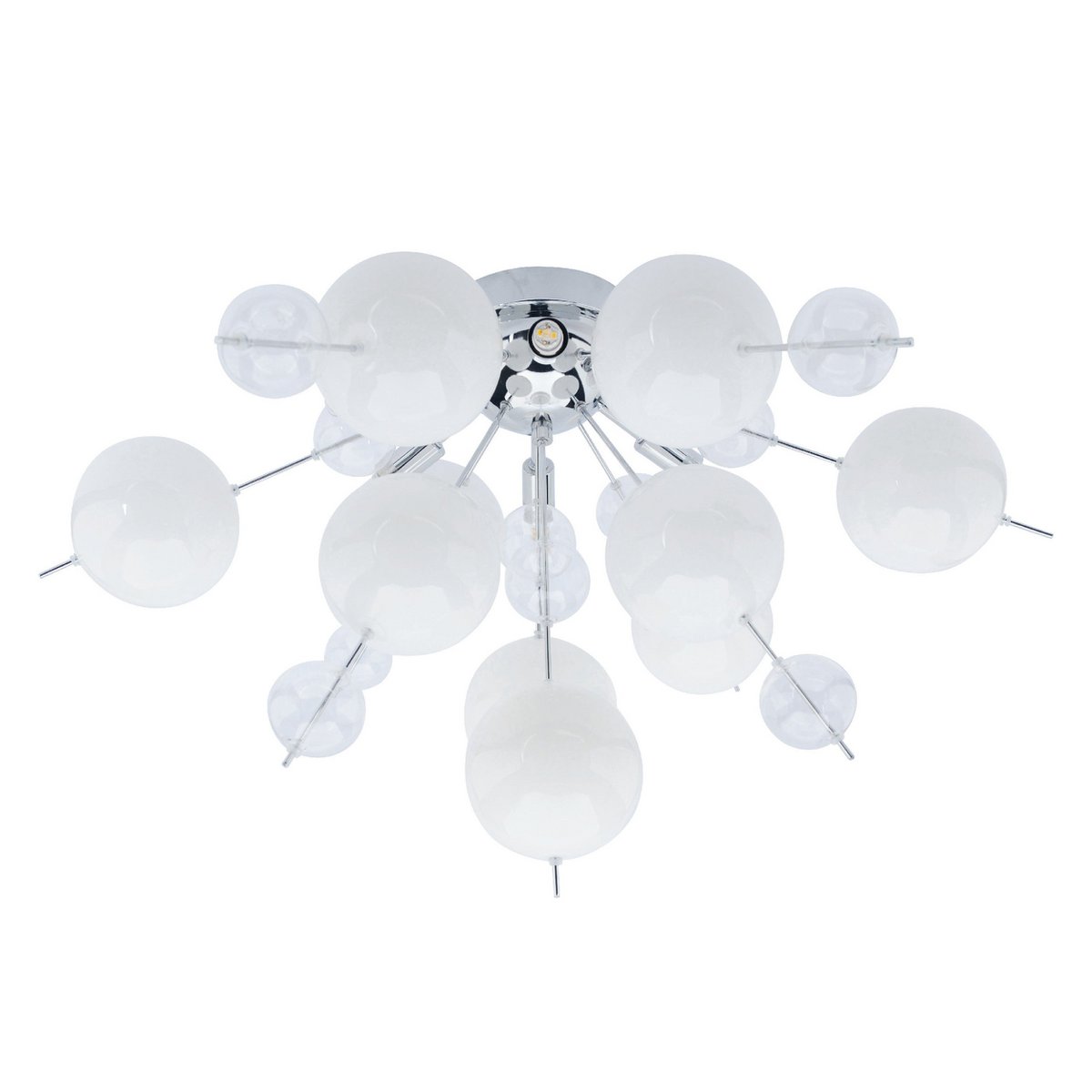 Plafondlamp "explosie" wit gemaakt van metaal en glas, G9 -versies, plafondlamp voor eetkamer, woonkamer, gang of kantoor, Ø57 cm