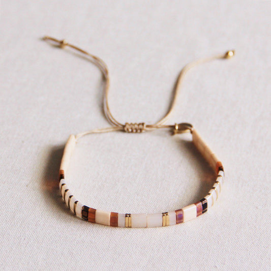 Tilabead Bracelet taupe / naakt / Goldpolated