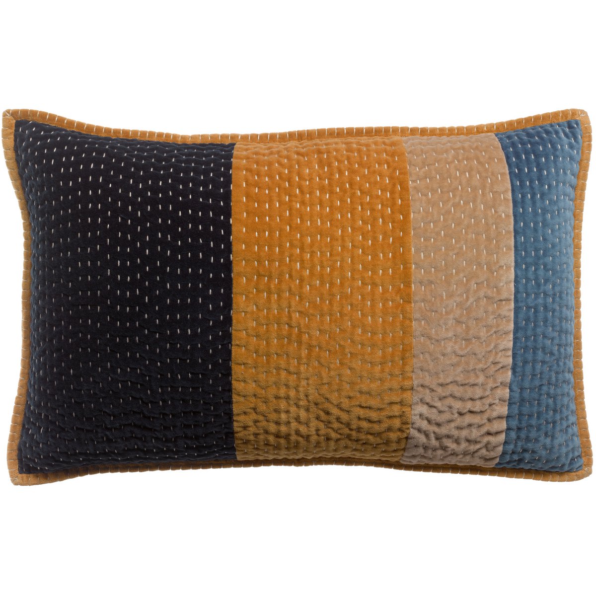 Elise kussen met Cobalt patches 40 x 65
