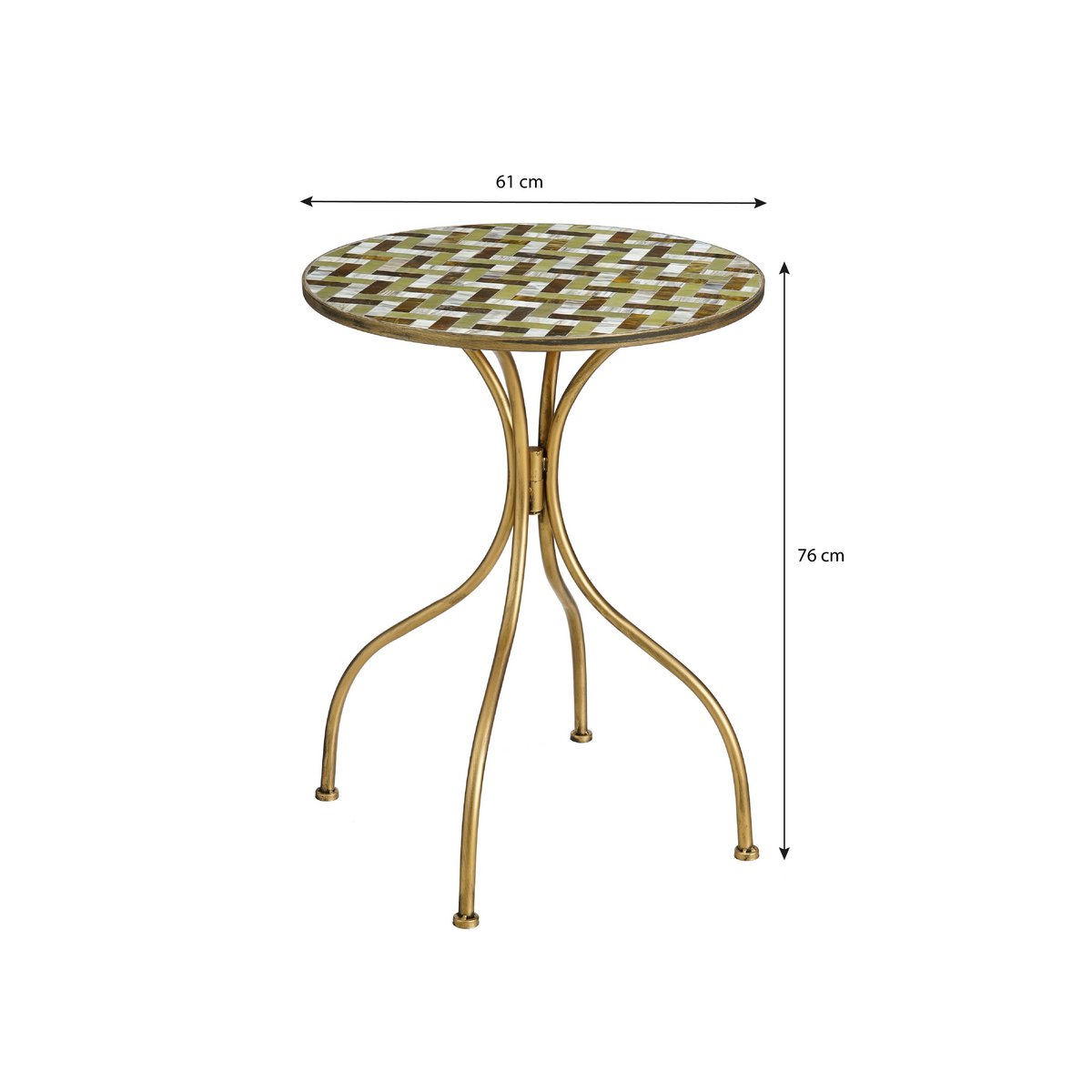 Alanza Bistrotafel - H76 x Ø61 cm - Metaal - Groen