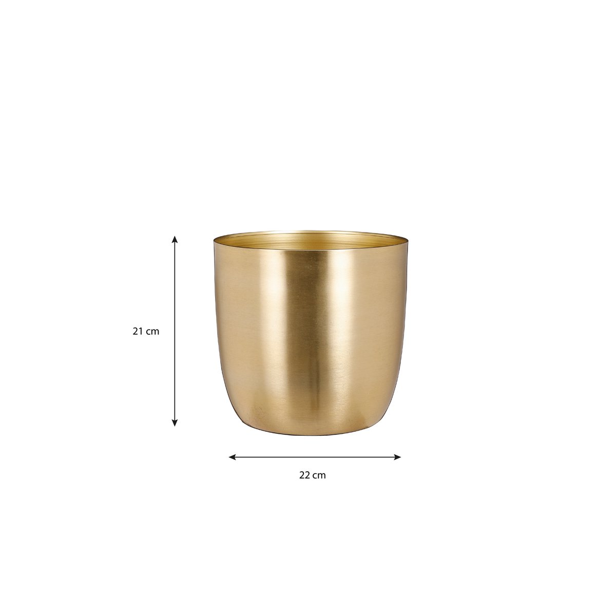Alano Bloempot - H21 x Ø22 cm - Metaal - Goud