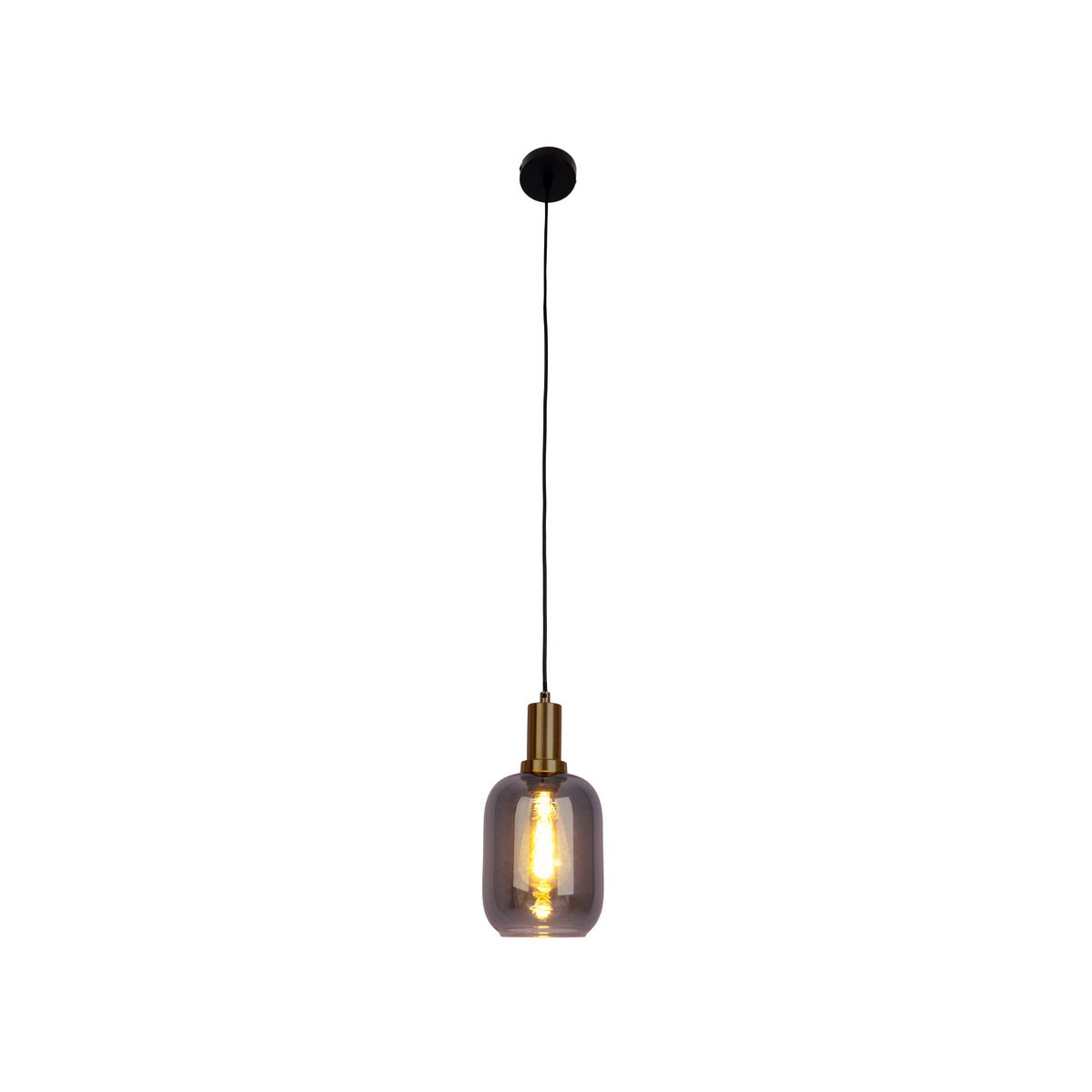 1-pendelende lamp "fumo", hanglamp gemaakt van metaal en glas in zwart, met E14-aansluiting, voor eetkamer, woonkamer, gang of kantoor, hangende lamp 150 x 20 cm