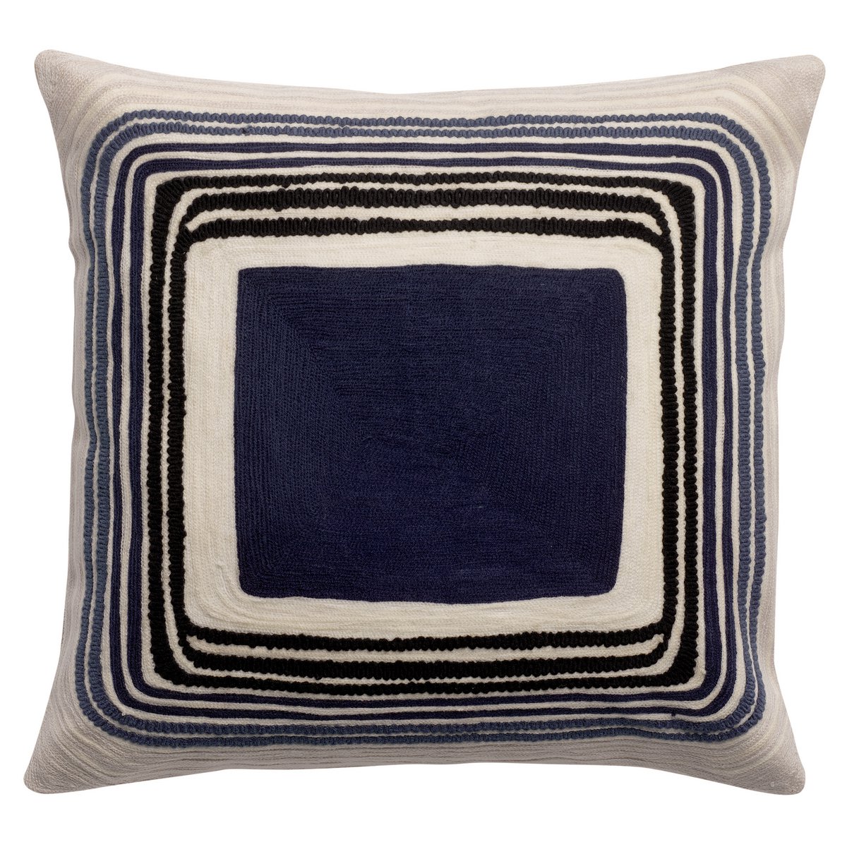 Marineblauw Cassie geborduurd kussen 45 x 45