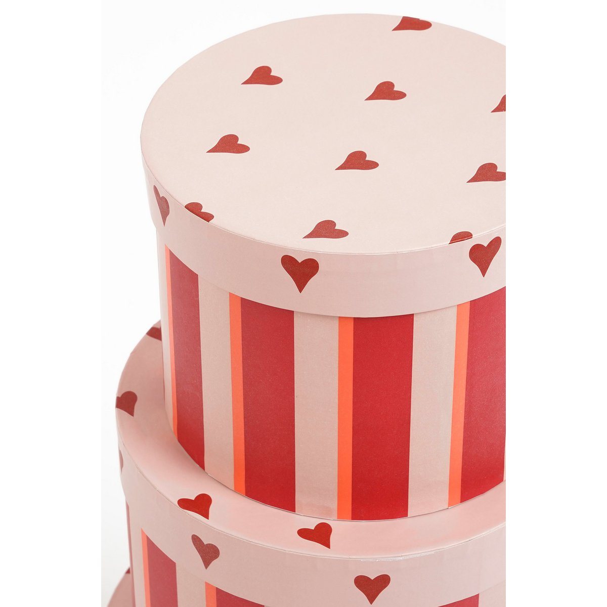 Opbergdoos - Set van 3 - H14 x Ø21 cm - Papier - FSC Mix - Rood