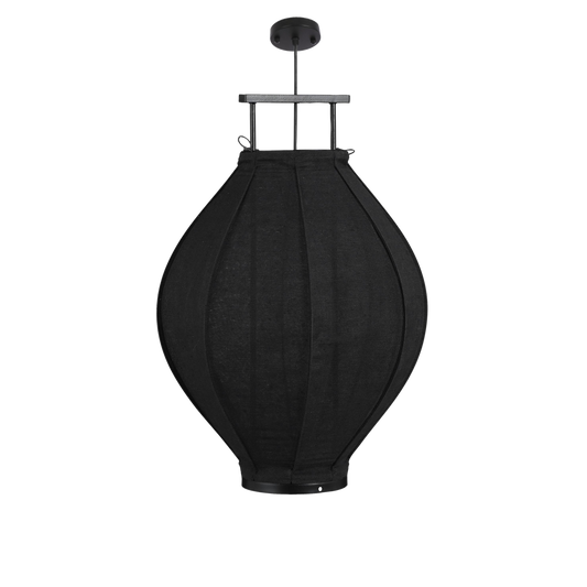 Pego Hanging Lamp - H73 x Ø54 cm - Linen - Black